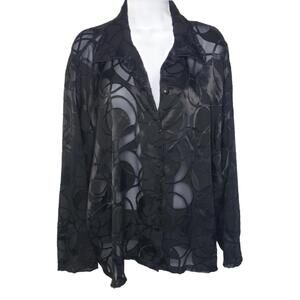 KEREN hart Black Sheer Blouse